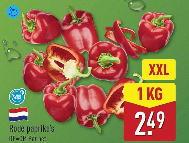 Rode paprika's XXL 1 KG