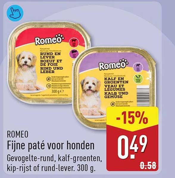 ROMEO Fijne paté voor honden