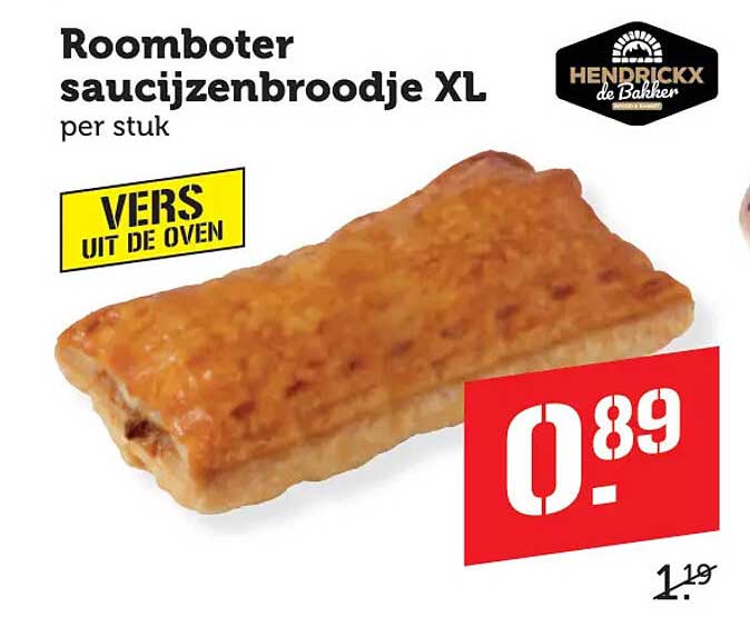 Roomboter saucijzenbroodje XL