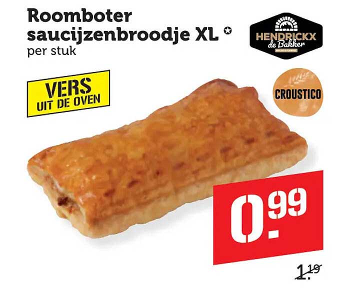 Roomboter saucijzenbroodje XL