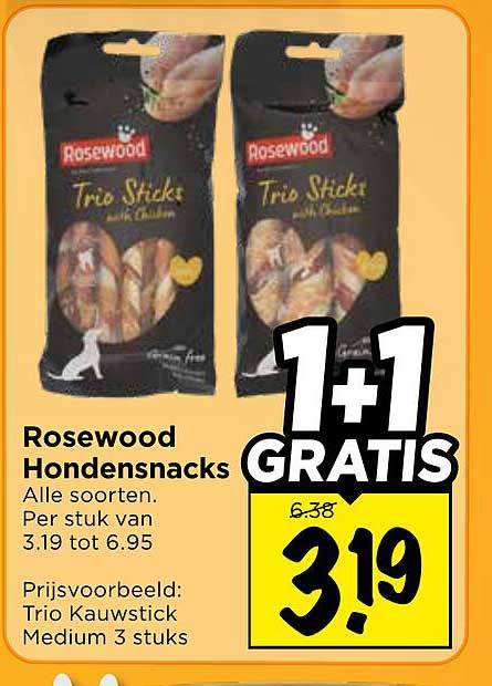 Rosewood Hondensnacks 1+1 gratis