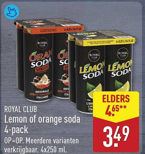 ROYAL CLUB Lemon of orange soda 4-pack