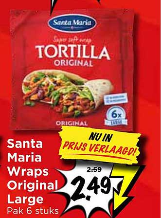 Santa Maria Wraps Original Large Pak 6 stuks NU IN PRIJS VERLAAGD!