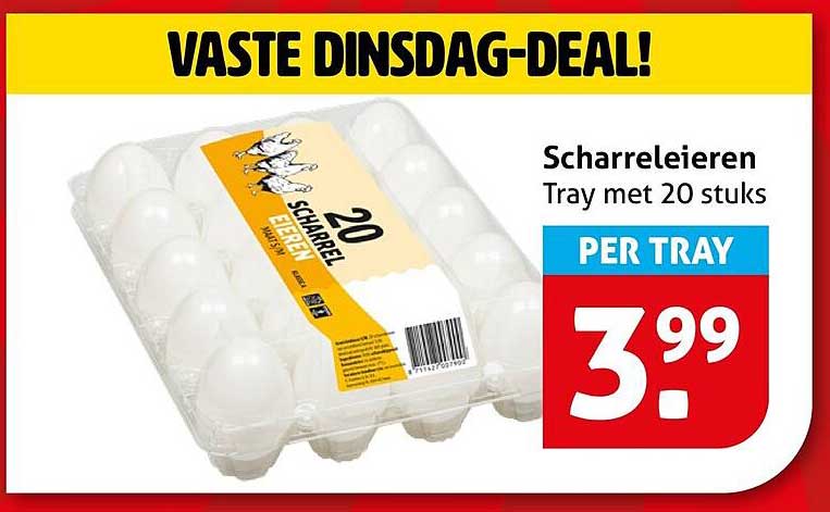 Scharreleieren Tray met 20 stuks PER TRAY