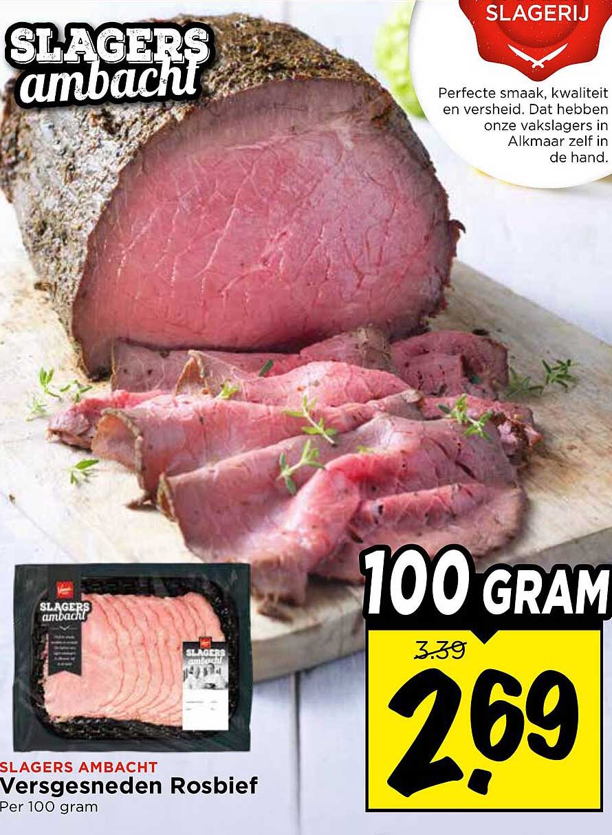 SLAGERS AMBACHT Versgesneden Rosbief