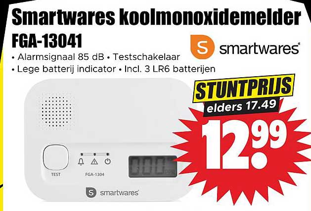 Smartwares koolmonoxidemelder FGA-1304