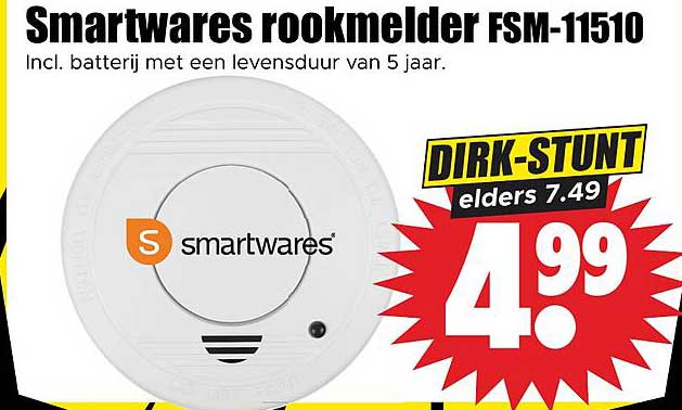 Smartwares rookmelder FSM-11510 DIRK-STUNT elders 7.49