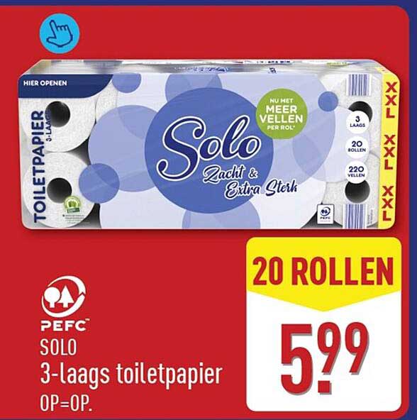 Solo 3-laags toiletpapier