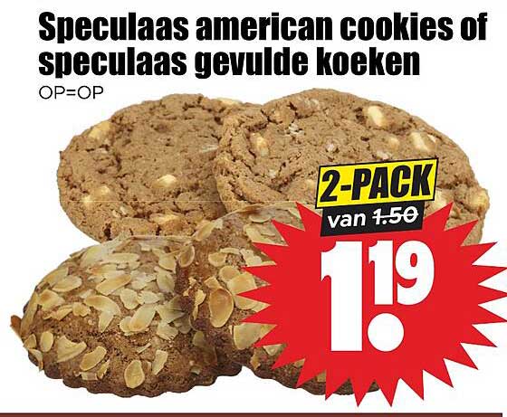 Speculaas american cookies of speculaas gevulde koeken 2-PACK