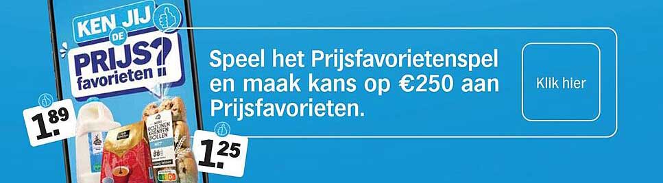 Speel het Prijsfavorietenspel en maak kans op €250 aan Prijsfavorieten.
