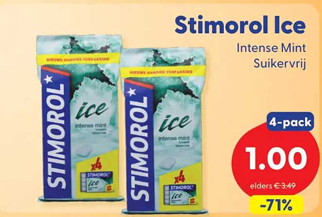 Stimorol Ice Intense Mint Suikervrij 4-pack