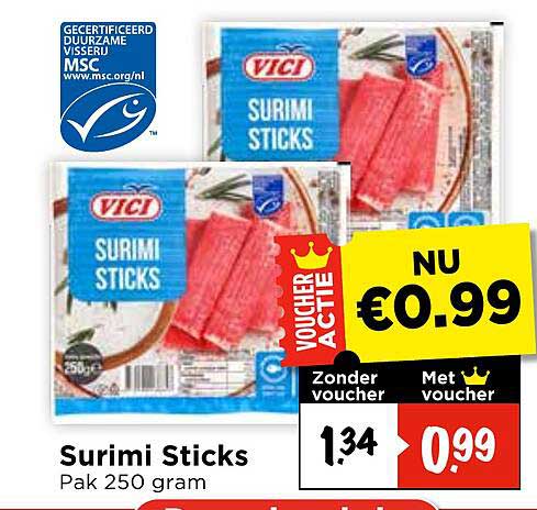 Surimi Sticks Pak 250 gram