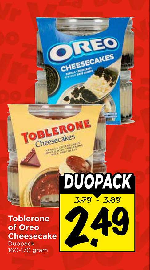 Toblerone of Oreo Cheesecake Duopack 160-170 gram