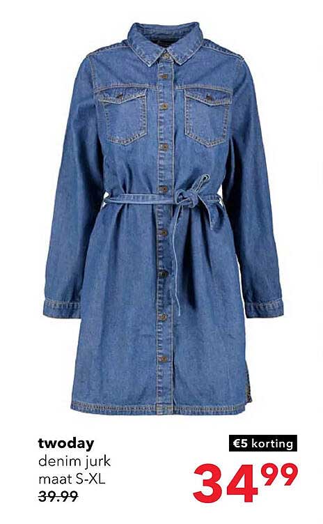 twoday denim jurk maat S-XL €5 korting
