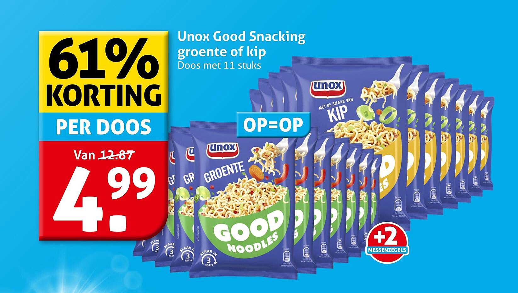Unox Good Snacking groente of kip Doos met 11 stuks 61% KORTING PER DOOS