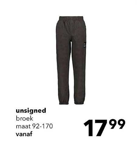 unsigned broek maat 92-170 vanaf