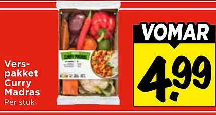 Vers-pakket Curry Madras Per stuk