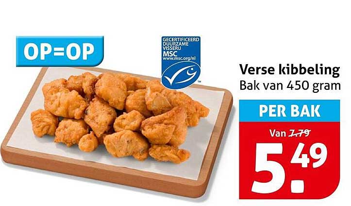 Verse kibbeling Bak van 450 gram