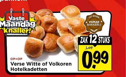 Verse Witte of Volkoren Hotelkadetten