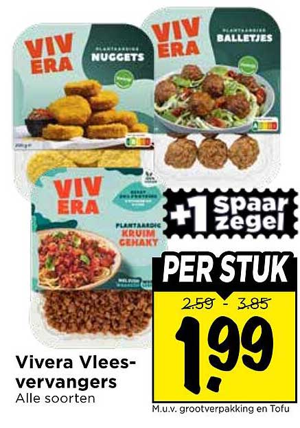 Vivera Vleesvervangers Alle soorten +1 spaar zegel PER STUK