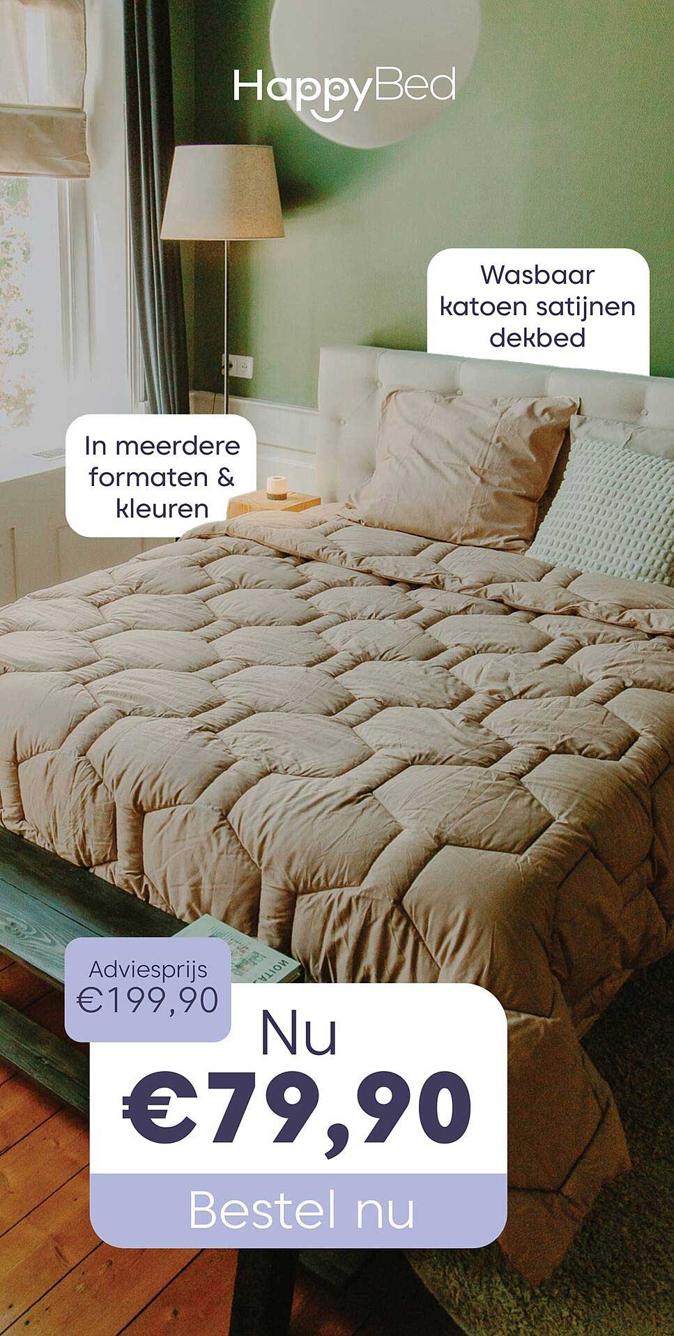 Wasbaar katoen satijnen dekbed