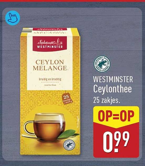 WESTMINSTER Ceylonthee 25 zakjes. OP=OP