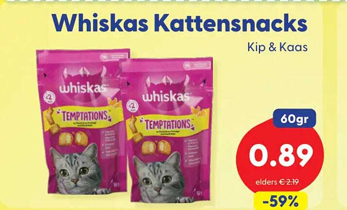 Whiskas Kattensnacks Kip & Kaas