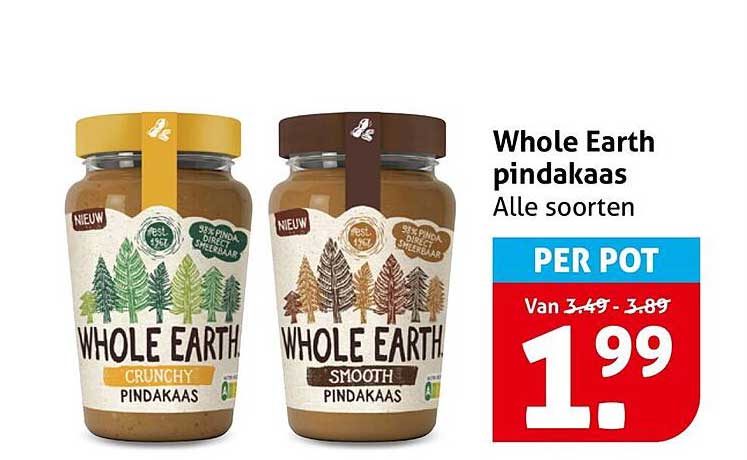 Whole Earth pindakaas Alle soorten PER POT