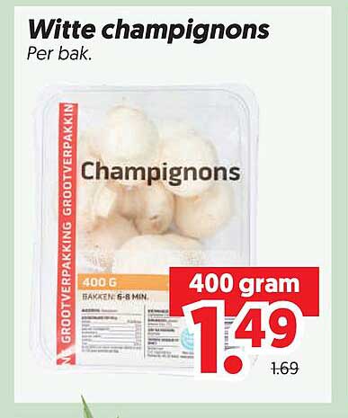 Witte champignons Per bak.