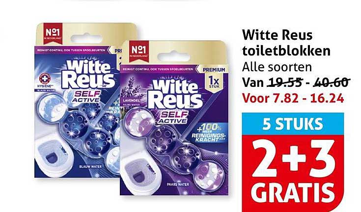 Witte Reus toiletblokken 5 stuks 2+3 gratis