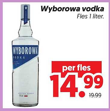 Wyborowa vodka Fles 1 liter.