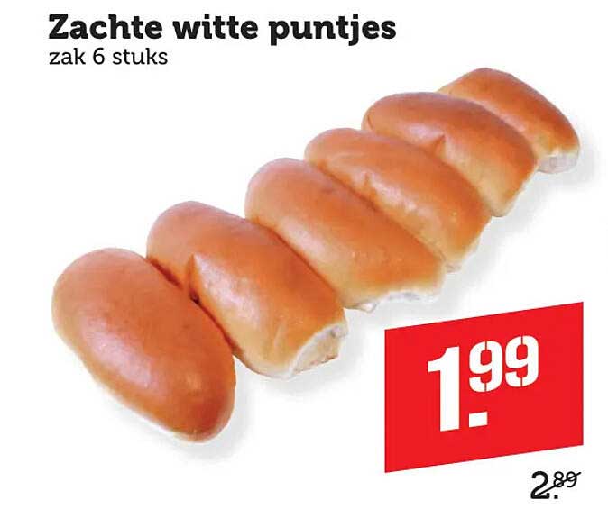 Zachte witte puntjes zak 6 stuks