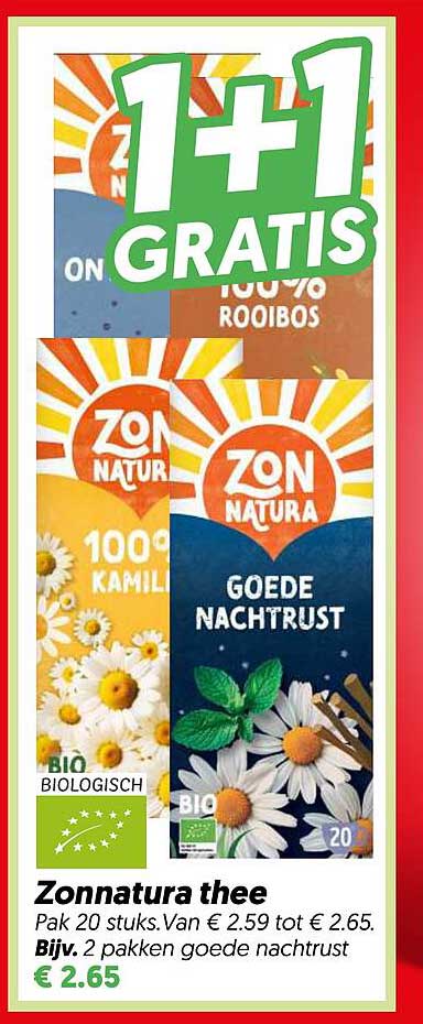 Zonnatura thee 1+1 gratis