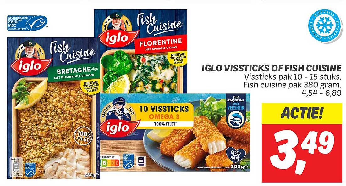 IGLO VISSTICKS OF FISH CUISINE