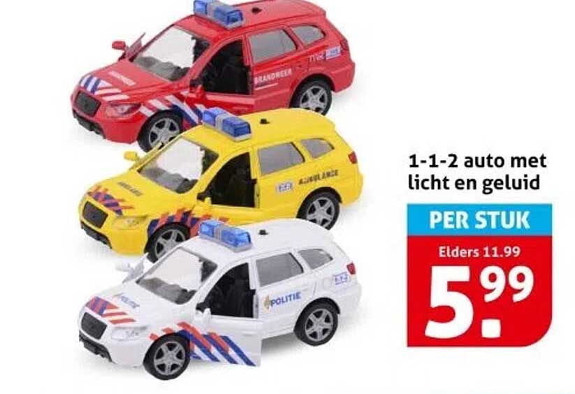 1-1-2 auto met licht en geluid