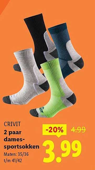 2 paar dames-sportsokken