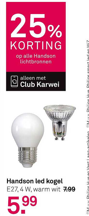 25% KORTING op alle Handson lichtbronnen