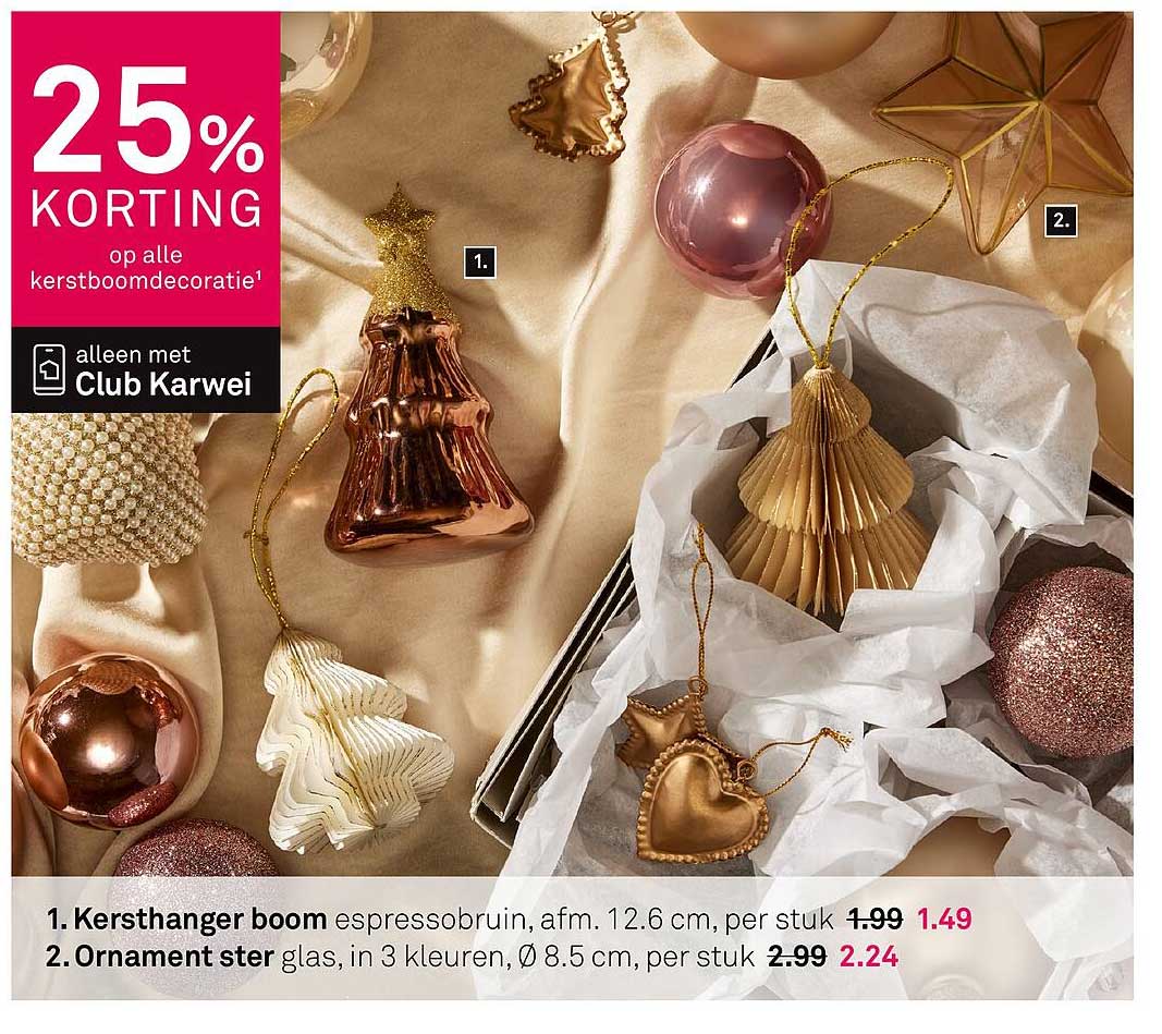 25% KORTING op alle kerstboomdecoratie