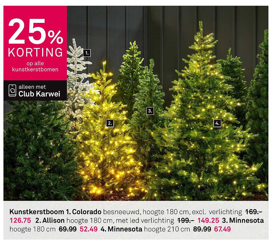 25% KORTING op alle kunstkerstbomen