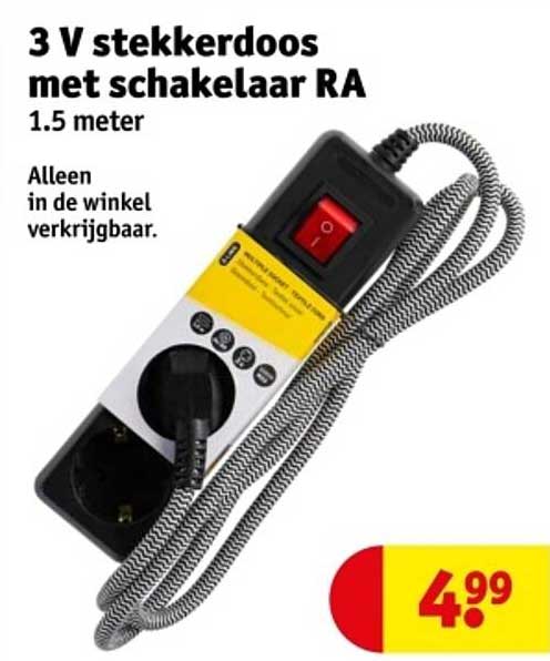 3 V stekkerdoos met schakelaar RA 1.5 meter