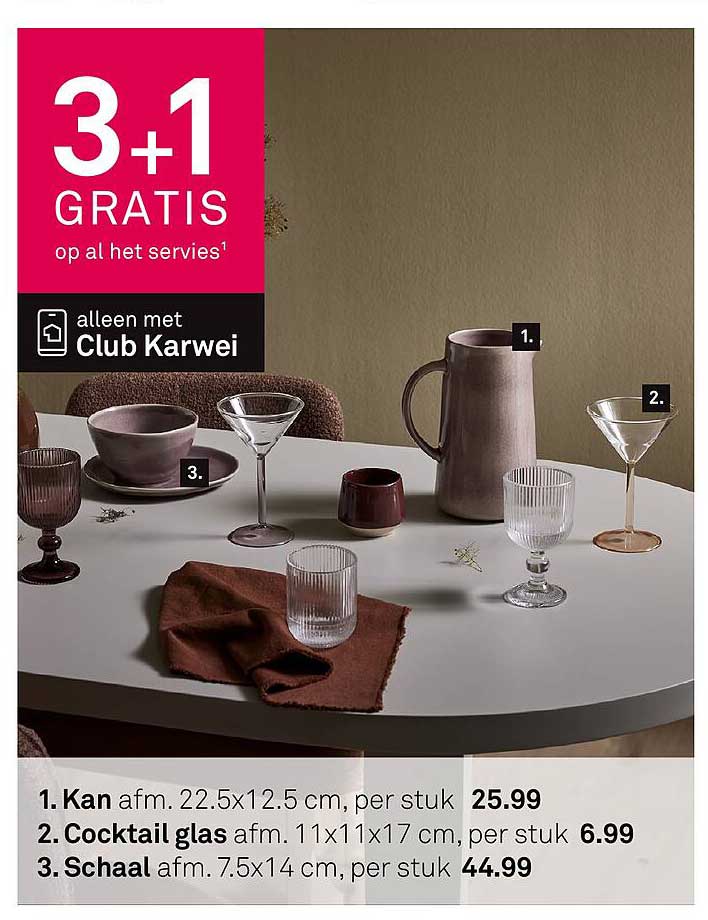 3+1 GRATIS op al het servies