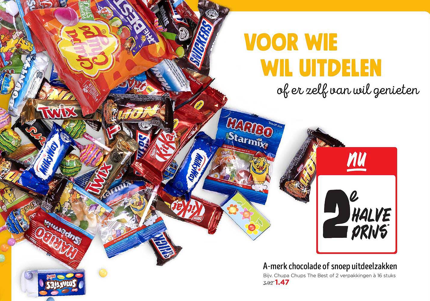 A-merk chocolade of snoep uitdeelzakken
