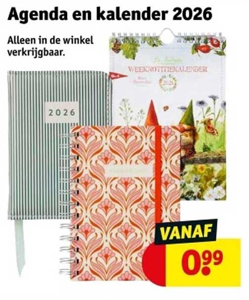 Agenda en kalender 2026