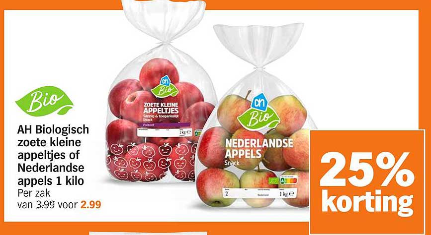 AH Biologisch zoete kleine appeltjes of Nederlandse appels 1 kilo
