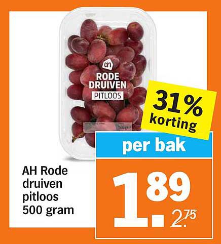AH Rode druiven pitloos 500 gram