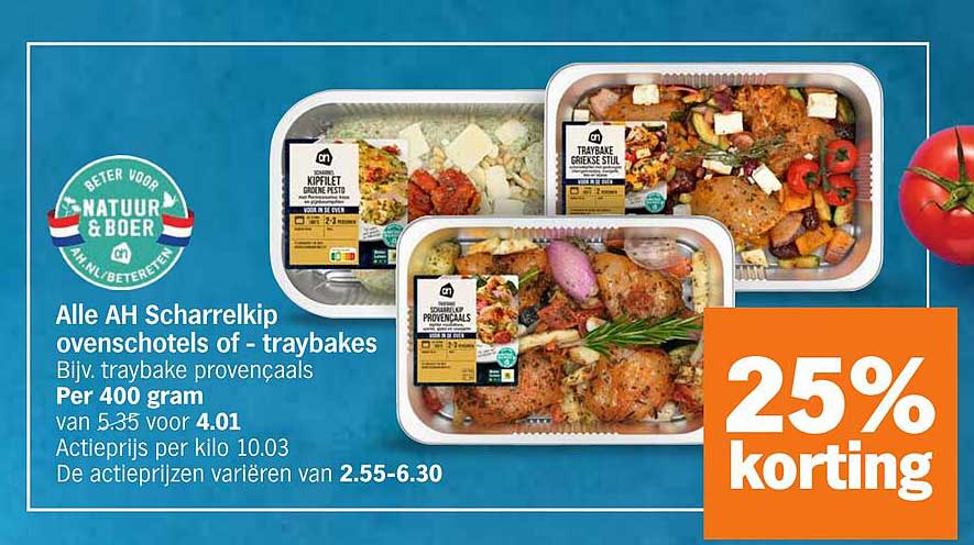 Alle AH Scharrelkip ovenschotels of - traybakes