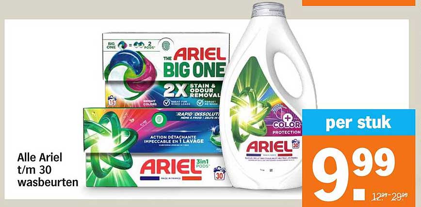 Alle Ariel t/m 30 wasbeurten