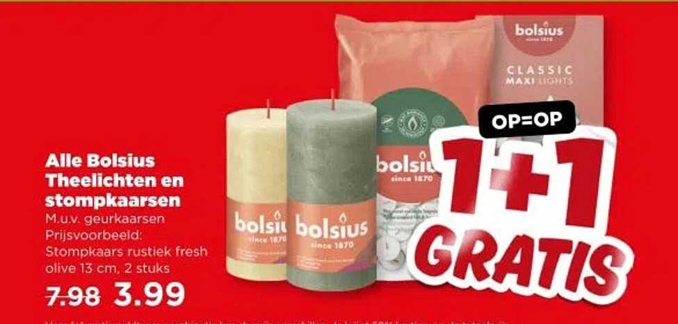 Alle Bolsius Theelichten en stompkaarsen