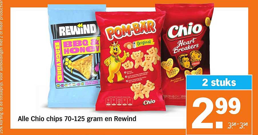 Alle Chio chips 70-125 gram en Rewind