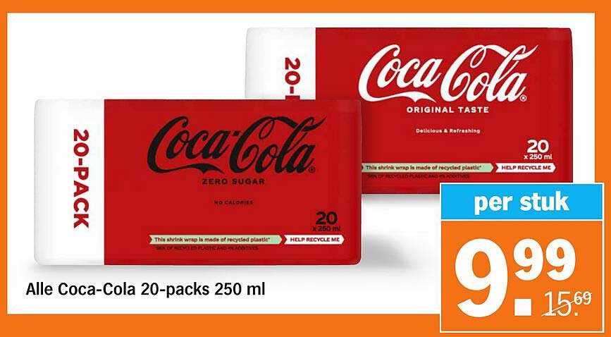 Alle Coca-Cola 20-packs 250 ml